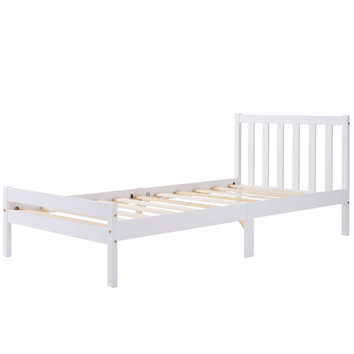 Wooden Bed Frame, Single Bed 3ft Solid Wooden Bed Frame, 90 x 190 cm (White) - Premium Beds, Frames &amp; Bases from Home Treasures - Just £143.94! Shop now at Home Treasures