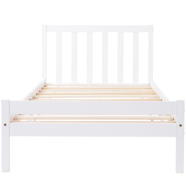 Wooden Bed Frame, Single Bed 3ft Solid Wooden Bed Frame, 90 x 190 cm (White) - Premium Beds, Frames &amp; Bases from Home Treasures - Just £143.94! Shop now at Home Treasures