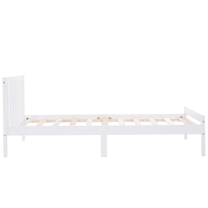 Wooden Bed Frame, Single Bed 3ft Solid Wooden Bed Frame, 90 x 190 cm (White) - Premium Beds, Frames &amp; Bases from Home Treasures - Just £143.94! Shop now at Home Treasures