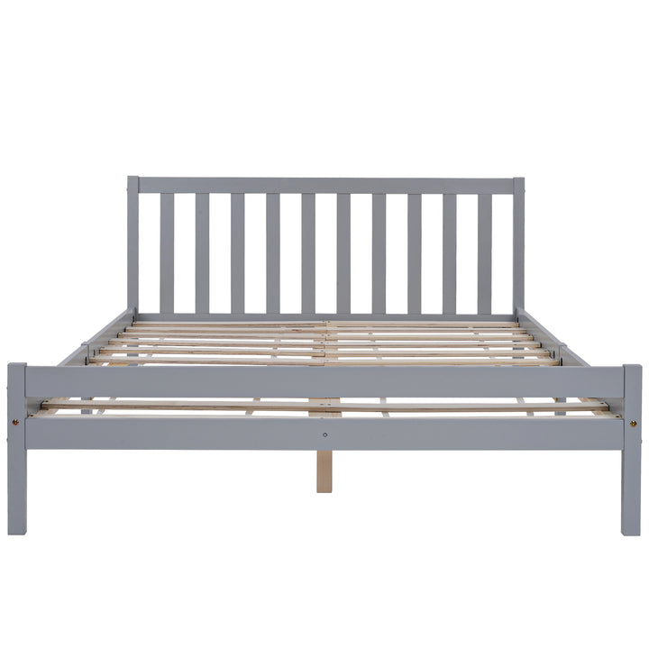 Wooden Bed Frame, Double Bed 4ft6 Solid Wooden Bed Frame, 135 x 190 cm (Grey) - Premium Beds, Frames &amp; Bases from Home Treasures - Just £176.68! Shop now at Home Treasures