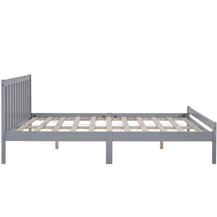 Wooden Bed Frame, Double Bed 4ft6 Solid Wooden Bed Frame, 135 x 190 cm (Grey) - Premium Beds, Frames &amp; Bases from Home Treasures - Just £176.68! Shop now at Home Treasures