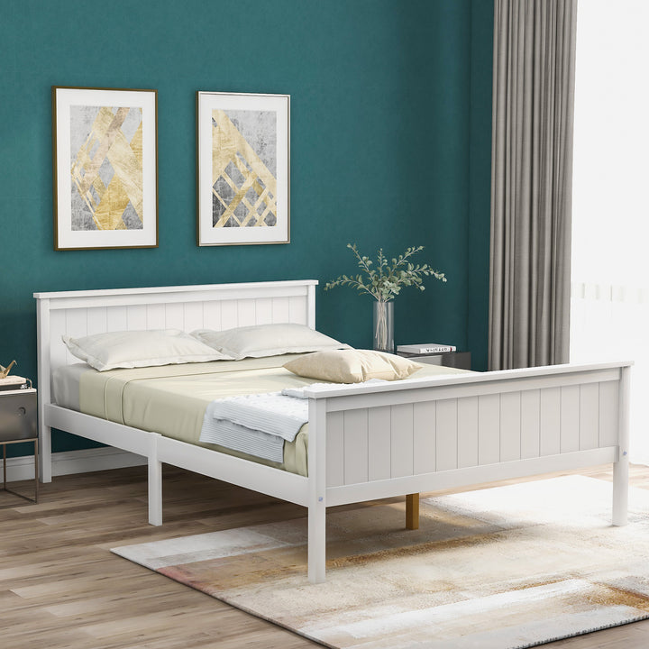 Children's Wooden Bed Frame with Headboard and Footboard in Ivory, Pine Wood Bed for Children - Premium Beds, Frames &amp; Bases from Home Treasures - Just £258.62! Shop now at Home Treasures