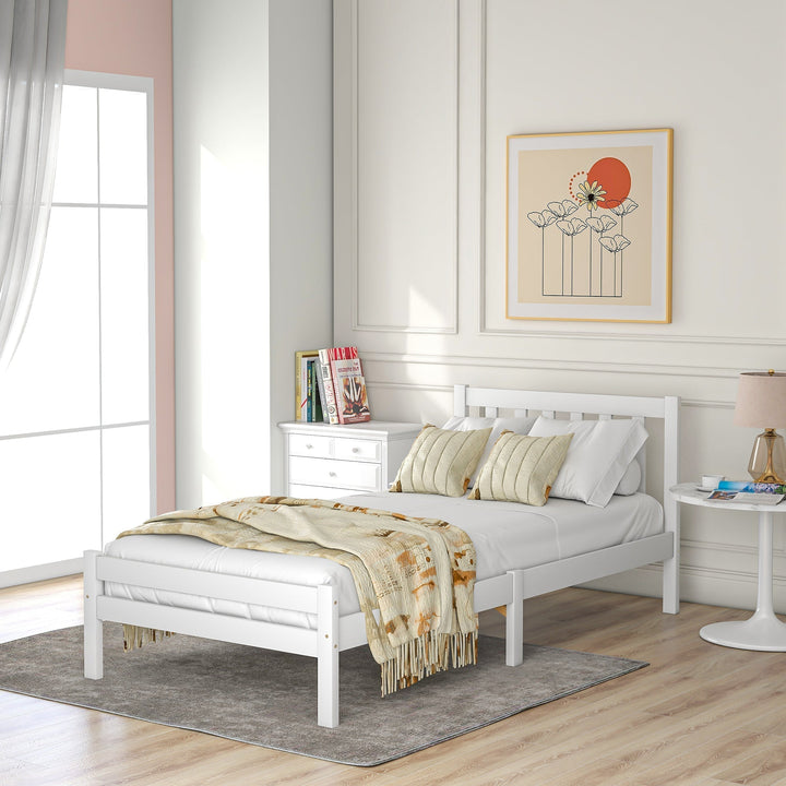 Wooden Bed Frame, Single Bed 3ft Solid Wooden Bed Frame, 90 x 190 cm (White) - Premium Beds, Frames &amp; Bases from Home Treasures - Just £143.94! Shop now at Home Treasures