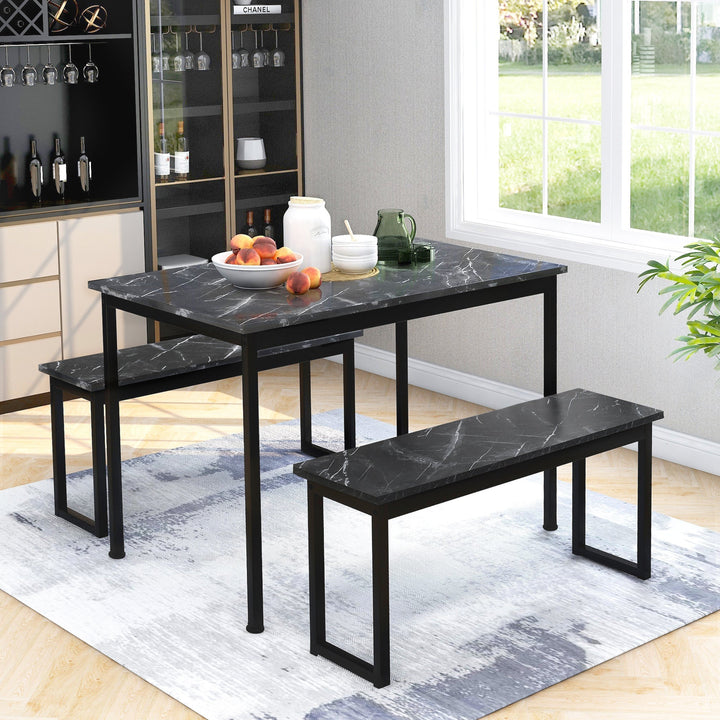 Space-Saving Dining Table & Bench Set 4-Person - Premium Dining and Kitchen Sets from Home Treasures - Just £200.66! Shop now at Home Treasures