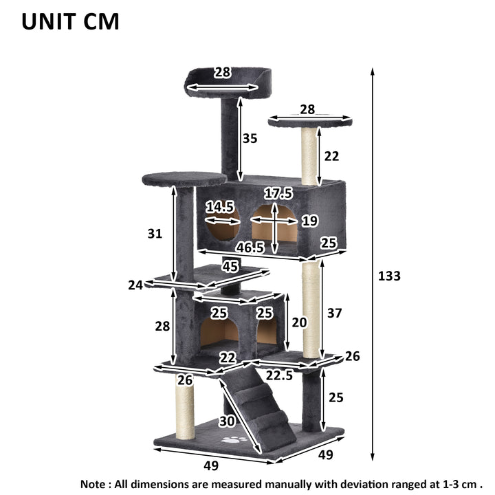 Cat Tree Cat Climbing Tower for Indoor Cats 133cm - Premium Trees &amp; Condos from Home Treasures - Just £70.79! Shop now at Home Treasures