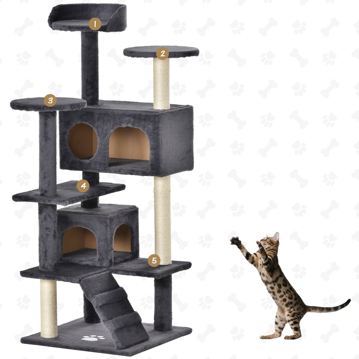 Cat Tree Cat Climbing Tower for Indoor Cats 133cm - Premium Trees &amp; Condos from Home Treasures - Just £70.79! Shop now at Home Treasures