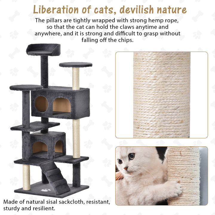 Cat Tree Cat Climbing Tower for Indoor Cats 133cm - Premium Trees &amp; Condos from Home Treasures - Just £70.79! Shop now at Home Treasures