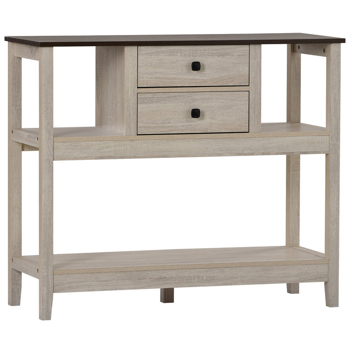 Two Drawers Sideboard (Natural) 106 x 40 x 90cm - Premium Servers/Sideboards/Buffets from Home Treasures - Just £141.35! Shop now at Home Treasures