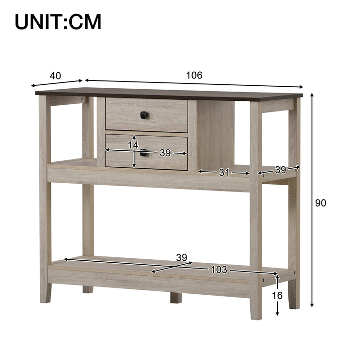 Two Drawers Sideboard (Natural) 106 x 40 x 90cm - Premium Servers/Sideboards/Buffets from Home Treasures - Just £141.35! Shop now at Home Treasures