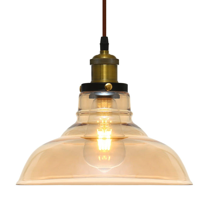 Vintage Gold Glass Ceiling Light with Bulb - Premium Lighting from Home Treasures - Just £74.99! Shop now at Home Treasures