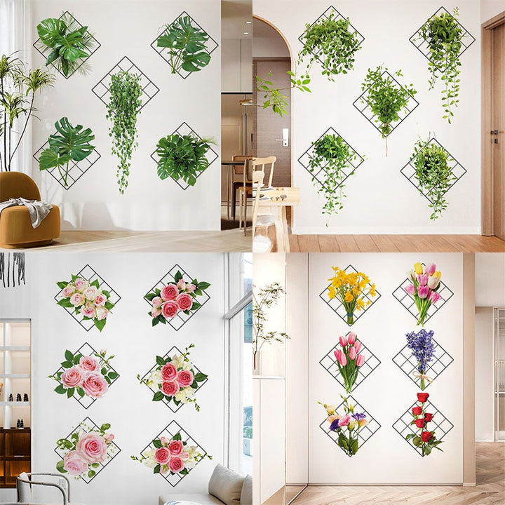 3D Green Plant Wall Stickers - Premium  from Home Treasures - Just £19.99! Shop now at Home Treasures