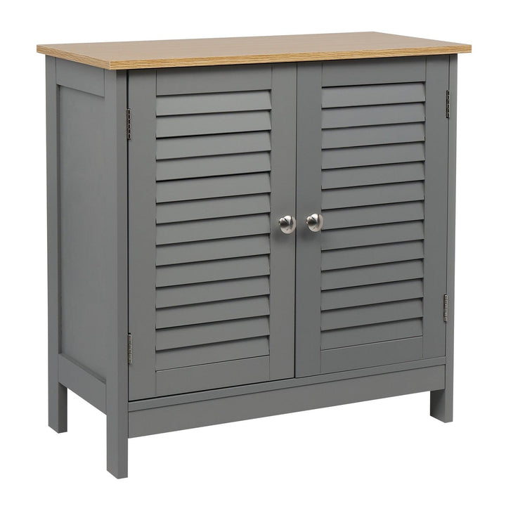 MDF Paged Doors Bathroom Cabinet (Grey) - Premium  from Home Treasures - Just £89.99! Shop now at Home Treasures