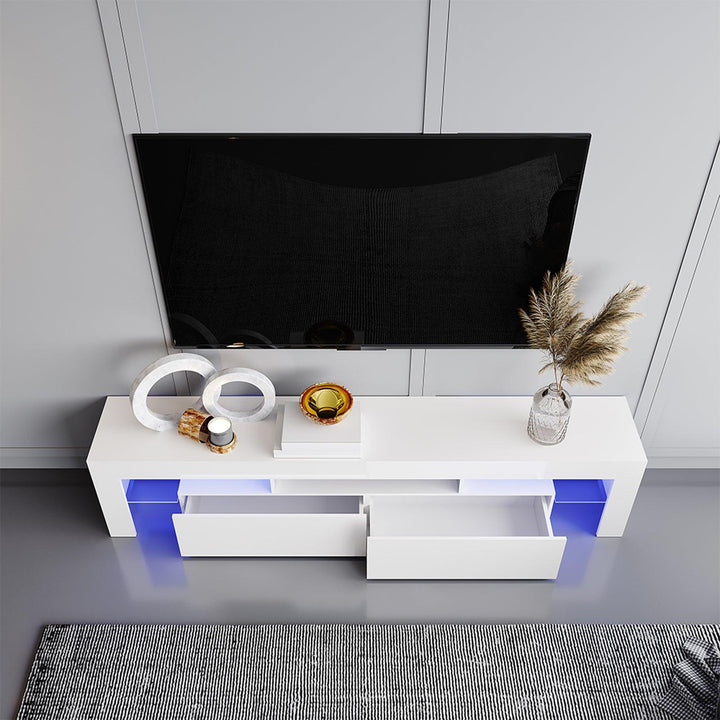 Modern TV Unit w/ LED Light (White) 200 x 38.9 x 45cm - Premium TV Unit from Home Treasures - Just £229.99! Shop now at Home Treasures