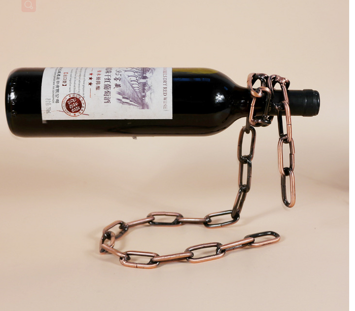 Metal Chain Hanging Wine Rack - Premium  from Home Treasures - Just £29.60! Shop now at Home Treasures